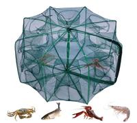 Redes de pesca plegables, red de pesca plegable, red de pesca plegable, jaula de red de pesca estable, jaula de malla plegable versátil, 8 agujeros para