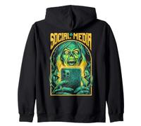 Redes Sociales Chica Zombie Divertido Mujer No Muerta Halloween Sudadera con Capucha