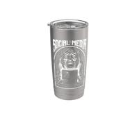 Redes Sociales Chica Zombie Divertido Mujer No Muerta Halloween Vaso térmico de acero inoxidable de doble pared