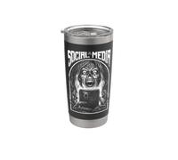 Redes Sociales Chica Zombie Divertido Mujer No Muerta Halloween Vaso térmico de acero inoxidable de doble pared