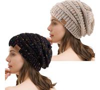 REDESS Slouchy Beanie Hat para Hombres y Mujeres Winter Warm Chunky Soft Oversized Gorro de Punto de Cable