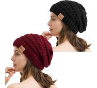 REDESS Slouchy Beanie Hat para Hombres y Mujeres Winter Warm Chunky Soft Oversized Gorro de Punto de Cable