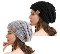 REDESS Slouchy Beanie Hat para Hombres y Mujeres Winter Warm Chunky Soft Oversized Gorro de Punto de Cable