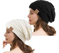 REDESS Slouchy Beanie Hat para Hombres y Mujeres Winter Warm Chunky Soft Oversized Gorro de Punto de Cable