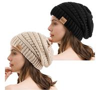 REDESS Slouchy Beanie Hat para Hombres y Mujeres Winter Warm Chunky Soft Oversized Gorro de Punto de Cable