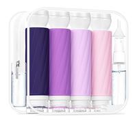 Redfly Juego de 17 Botellas de Viaje para Aseo, Tamaño Aprobado por la TSA, Recipientes Herméticos, Esenciales para Champú, Gel de Baño, Loción y Acondicionador