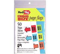 Redi-Tag Standard Page Flags - Sign Here 50/Pkg-Red, Blue, Green, Yellow &