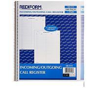 Rediform Libro de registro de llamadas, 11" x 8.5", 100 páginas (50111) (RED50111)