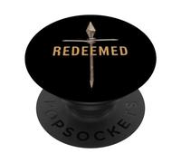 Redimido Cruz Uñas Fe en Dios Jesús Christian Vintage PopSockets PopGrip Adhesivo