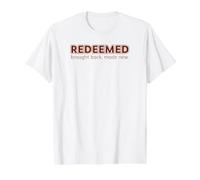 Redimido, diseño de salvación del evangelio Cristiano para Hombre, Parte Trasera Camiseta gráfica económica, Hombre, Blanco, L