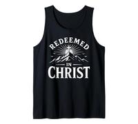 Redimido En Cristo Cruz Montañas Dios Cristianismo Vendimia Camiseta sin Mangas