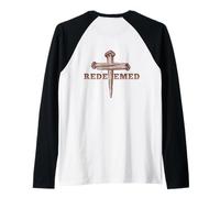 Redimido Jesús Cruzar El Camino La Verdad La Vida Arte EN LA Espalda Camiseta Manga Raglan