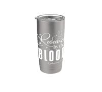 Redimido por la SANGRE Efesios 1:7 Mensaje Inspirador Vaso térmico de acero inoxidable de doble pared