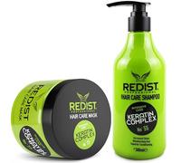 Redist Champú De Queratina Y Mascarilla , Repara El Cabello Dañado, Antiencrespamiento, Fortalece Alisa, Para Un Brillante Flexible, Todo Tipo De, 475 Ml, 500 Ml