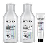 Redken Acidic Bonding Concentrate Shampoo 300ml, Conditioner 300ml and Leave-in Treatment 30ml Bundle