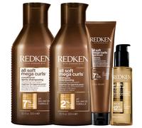 Redken all soft mega curls Set (Shampoo 300ml + Conditioner 300ml + Treatment 150ml + Oil 100ml)