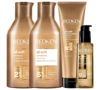 Redken all soft Set (Shampoo 300ml + Conditioner 300ml + Cream 250ml + Oil 100ml)