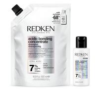 REDKEN - Recambio de champú concentrado de unión ácida de 500 ml y formato mini de 75 ml - Cuidado reparador para cabello seco y dañado, seco a muy seco - Ácido cítrico +