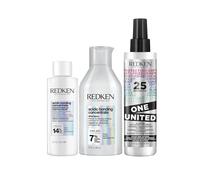 Redken, Rutina ABC para Reparación profunda, Con Tratamiento Intensivo, Champú y Spray protector One United, Para Cabellos Dañados, Acidic Bonding Concentrate, 125 ml+300 ml+150 ml