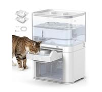 Redkey A10 Fuente para Gatos sin Cable 4L Bebedero, 4000mAh con Detección Infrarroja, sin Filtro, Separación Agua Limpia/Sucia, Silenciosa, Automatico Dispensador Agua Gato con 2 Cuencos Desechables