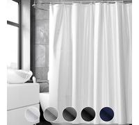 REDKEY Cortinas de Ducha,180x180 cm, Poliéster Cortinas de Baño Decorativas Antifúngicos, Impermeable, Lavable, Duchas de Baño Cortinas con 12 Aros Cortina Ducha, Blanco