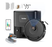 Redkey D8 Pro Robot Aspirador y Fregasuelos, 38000Pa Potente Succión con Estación de Succión 4L, Anti-Enredo de Pelos, Navegación LiDAR, Aspirador Robot 4-en-1 Aspira y Friega para Suelos, Alfombras
