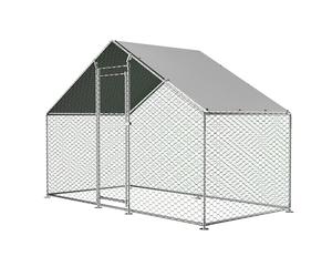Redkid Gallinero de metal de 4,5 m² 3x1,5x2m - Con tela impermeable PE y cerradura de seguridad - gran corral libre para pollos, conejos y varios animales pequeños (3x1,5x2m)