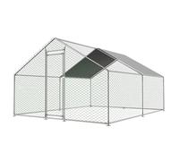 Redkid Recinto metálico de 12 m² para gallinero de 3 x 4 x 2 m - con lona de PE impermeable y cerradura de seguridad - Gran parque exterior para pollos, conejitos y varios animales pequeños (3 × 4 2 m