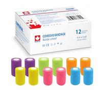 REDLEAF Compresa cohesiva, no estéril, venda autoadhesiva (10 cm x 4,6 m, 12 rollos)