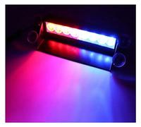 REDLEO 8 luces LED de policía luz estroboscópica apta for coche 12 V lámparas de señal de emergencia luz de advertencia Auto camión intermitente parabrisas iluminación Flash (Color : Red Blue)