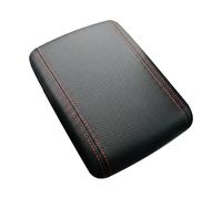 RedlineGoods Cubierta de apoyabrazos Compatible con Ford Contour 1995-97 Cuero Negro Perforado Costura ROJA