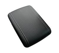 RedlineGoods Cubierta de apoyabrazos Compatible con Ford Contour 1995-97 Cuero Negro Perforado Costura Plata