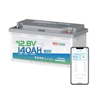 Redodo 12V 140Ah H190 Batería Litio con Bluetooth 1792Wh BMS 150A LiFePO4 Batería con Protección Baja Temperature 15000 Ciclos Profundos RV Asientos Altura 189MM Caravana Furgoneta