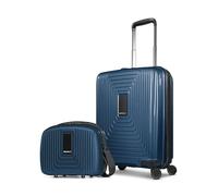 Redolz Juego de maletas Essentials 14 2 pzs. trolley de cabina con plegado extensible y neceser azul