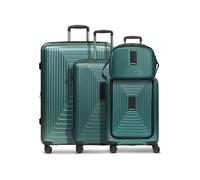 Redolz Essentials14 Juego de maletas de 4 ruedas Beautycase 4pcs con compartimento para portátil plegable expansible verde
