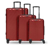 REDOLZ Artículos comunes Essentials 18, rojo brillante, Kofferset (3-teilig) erweiterbar, Carro rígido con ruedas giratorias, juego de 3