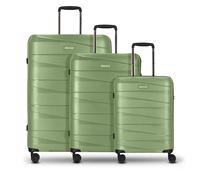 REDOLZ Artículos regulares Essentials 10 + BC, Verde metalizado, Kofferset (3-teilig), Carro rígido con ruedas giratorias