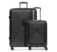 REDOLZ Carretilla con Compartimento para portátil Essentials 14 Trolley Set 2 -Piezas (S Exp. Front Pocket) Black Metallic Negro