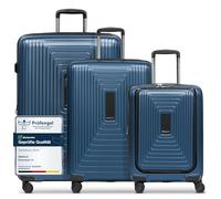 Redolz Essentials 14 4 ruedas Juego de maletas 3 piezas con pliegue de expansión azul