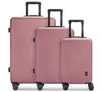 REDOLZ Artículos comunes Essentials 09, Rosa, Kofferset (3-Teilig), Carro rígido con Ruedas giratorias