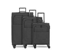 Redolz Essentials 12 THREE SET 4 ruedas Juego de maletas 3 piezas con pliegue de expansión negro
