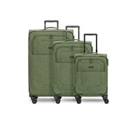 Redolz Essentials 12 THREE SET 4 ruedas Juego de maletas 3 piezas Con asa expansible verde