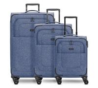 Redolz Essentials 12 THREE SET 4 ruedas Set de maletas 3 piezas Con fuelle expandible azul