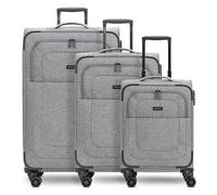 Redolz Essentials 12 THREE SET 4 ruedas Set de maletas 3 piezas Con fuelle expandible gris
