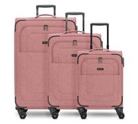 Redolz Essentials 12 THREE SET 4 ruedas Set de maletas 3 piezas Con fuelle expandible rosa
