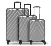 Redolz Essentials 18 4 ruedas Juego de maletas 3 piezas con pliegue de expansión color plata