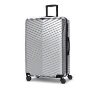 REDOLZ Artículos comunes Essentials 18, Plateado metálico brillante, Koffer L (76 cm) erweiterbar, Carro rígido L con ruedas giratorias