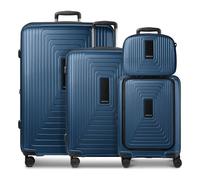 Redolz Essentials14 Juego de maletas de 4 ruedas Beautycase 4pcs con compartimento para portátil plegable expansible azul