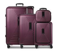 Redolz Essentials14 Juego de maletas de 4 ruedas Beautycase 4pcs con compartimento para portátil plegable expansible rojo
