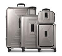 Redolz Essentials14 Juego de maletas de 4 ruedas Beautycase 4pcs con compartimento para portátil plegable expansible gris